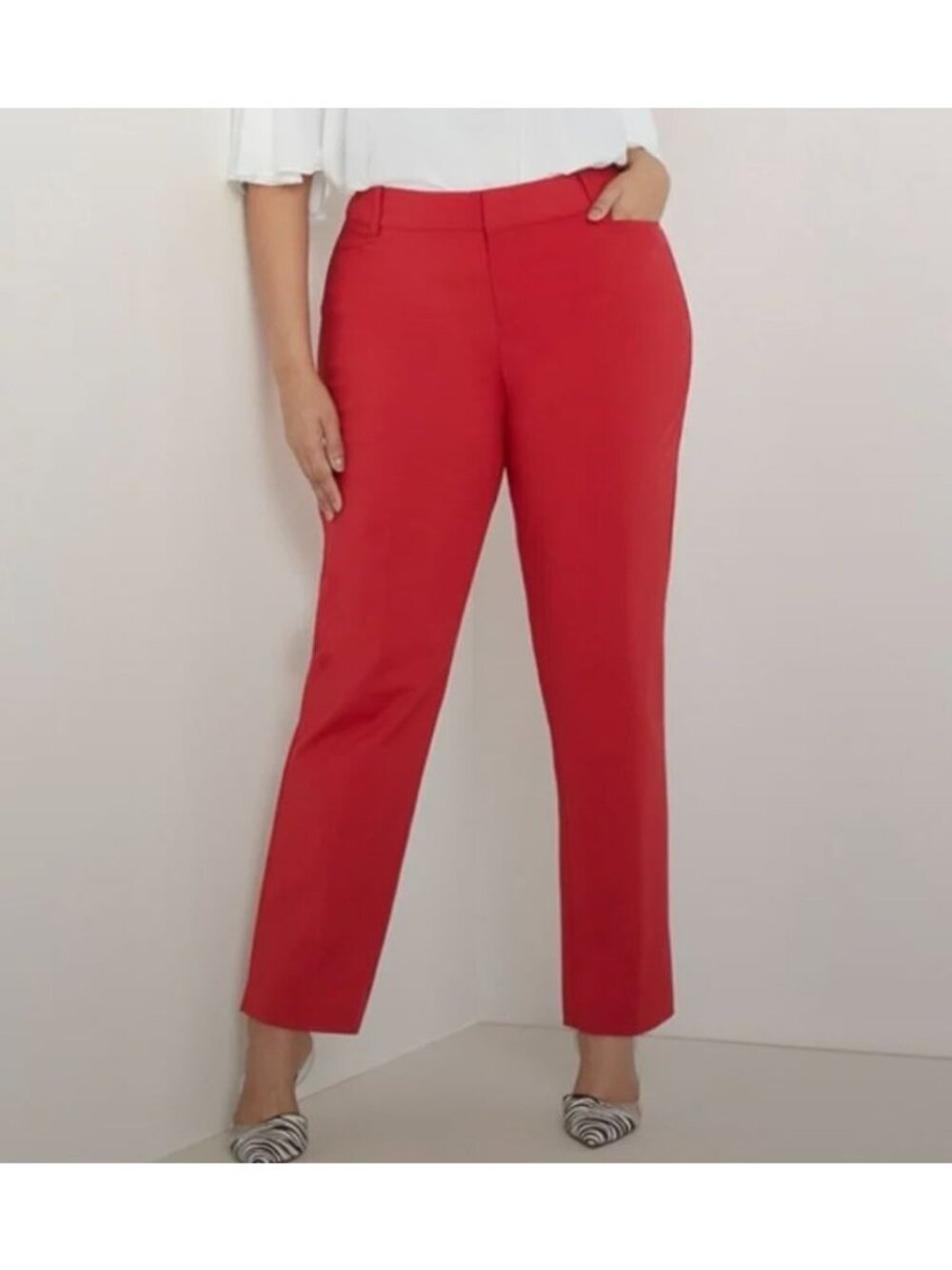 ELOQUII kady tapered stretch pants in red siez 20S